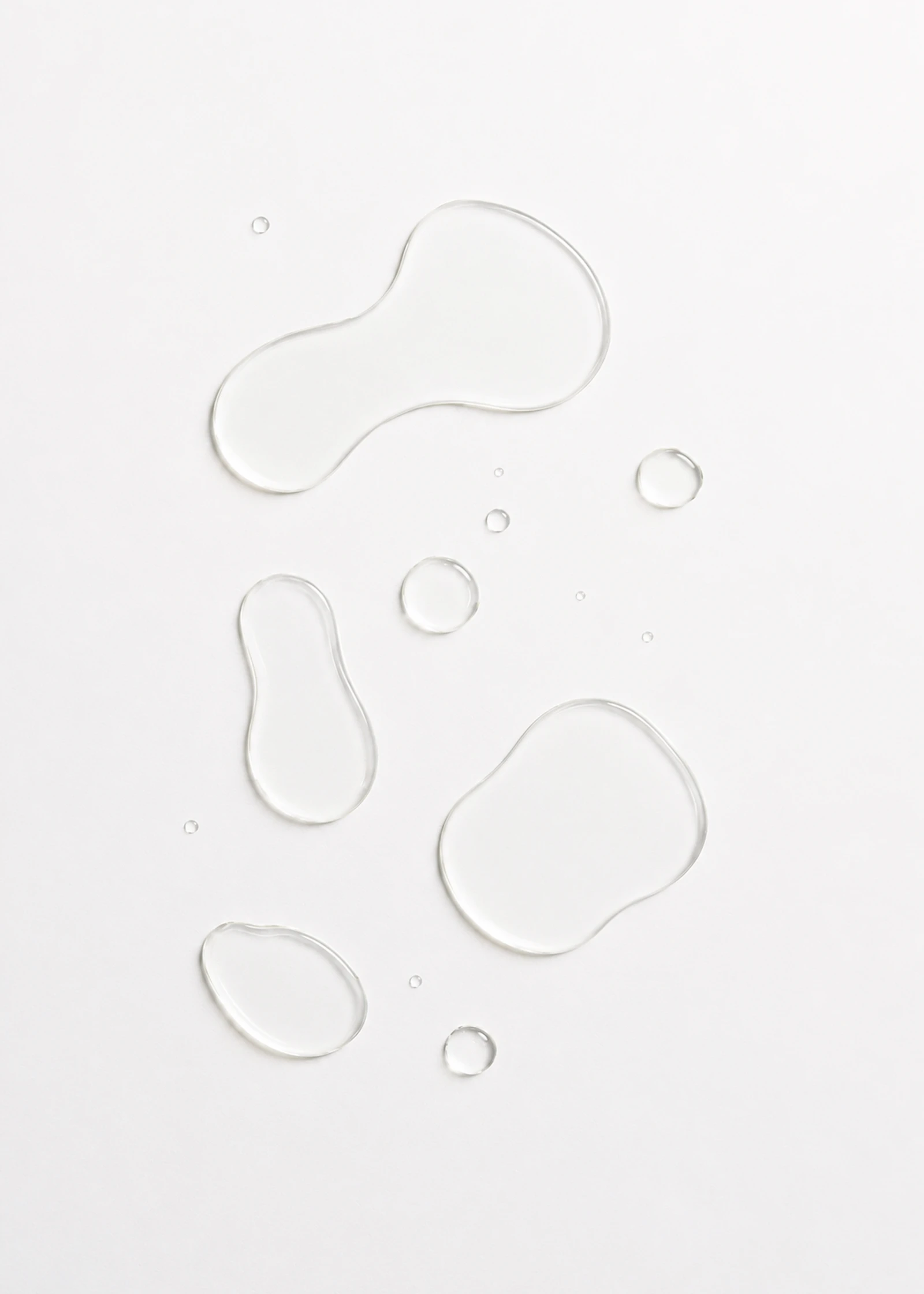 Clear serum droplets showing the texture of the formula